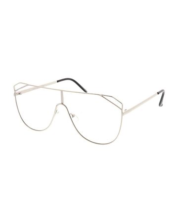 4574CLR Women’s Metal Large Rectangular Shield w/ Clear Lens