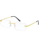 5037 Unisex Metal Small Rectangular Diamond Cut Rimless Retro ’90s Frame