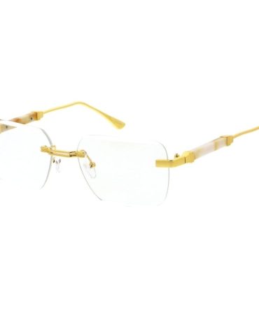 5304CLR Unisex Metal Small Vintage Inspired Square Rimless Frame w/ Clear Lens