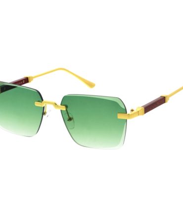 5331 Unisex Metal Large Vintage Inspired Rectangular Rimless Frame w/  Diamond Cut Lens