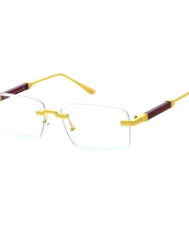 5334CLR Unisex Metal Medium Vintage Inspired Rectangle Frame w/ Diamond Cut Clear Lens