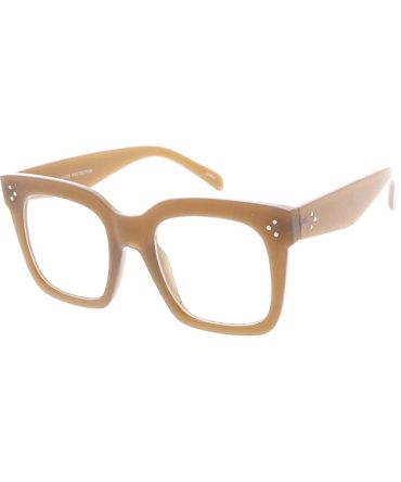 6994CLR Women’s Plastic Large Square Frame w/ Clear Lens
