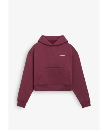 Worldwide Crop Hoodie Wine