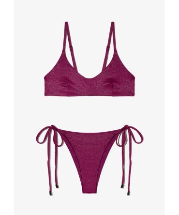 Zoe Top + Lilo Bottom Mulberry Glimmer Bikini