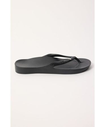 Archies Footwear Crystal Arch Support Thong Black
