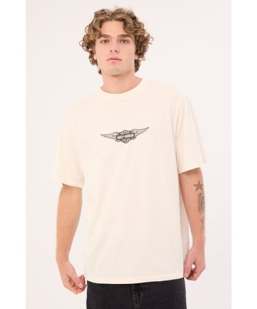 Harley-davidson SS Wings FB AJ Tee Vintage Cream