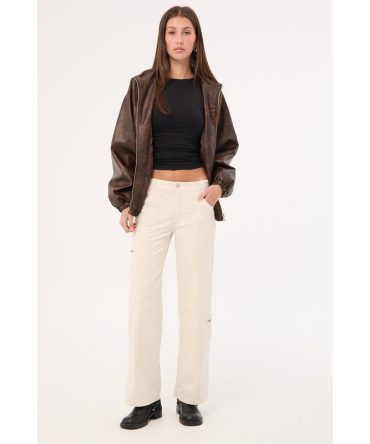 Luck & Trouble Aesha Low Rise Cargo Pant Stone