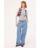 Rusty Two Timer Panelled Crew Fleece Rhubard