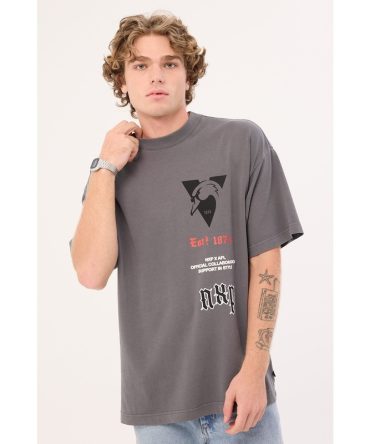 Nena & Pasadena Sydney Stack Tee Pigment Charcoal