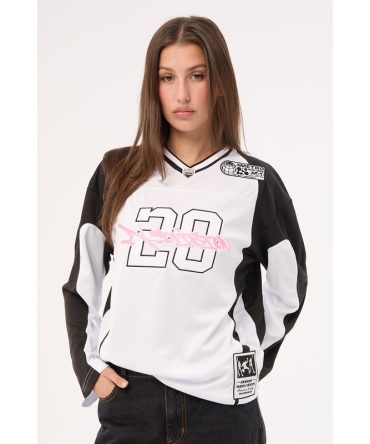 Neovision Absolution V Neck Long Sleeve Jersey Tee White / Black