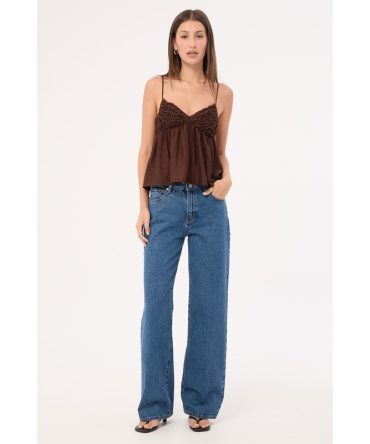 Perfect Stranger Klara Frill Cami Top Brown
