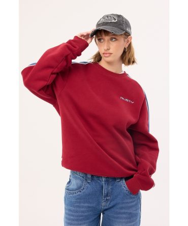 Rusty Two Timer Panelled Crew Fleece Rhubard