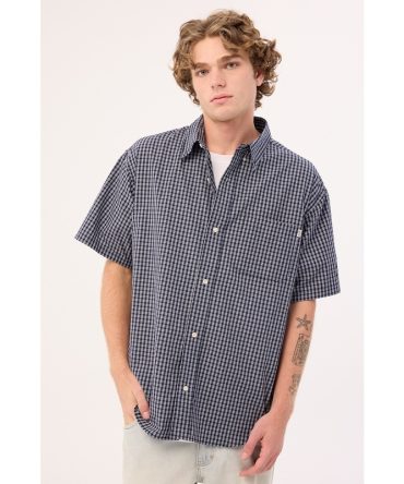 Sdouble Classic Gingham S/S Shirt Navy Check