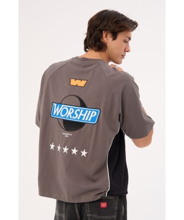 Worship Kickoff Oversize Raglan Tee Worn Black