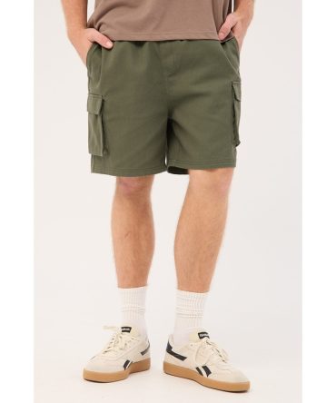 Common Need Relaxed Cargo Short Khaki Green