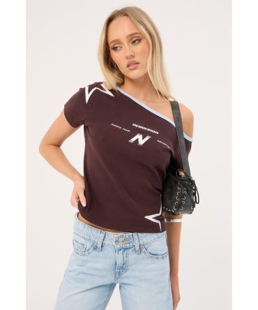 Neovision Modulate Off Shoulder Top Brown