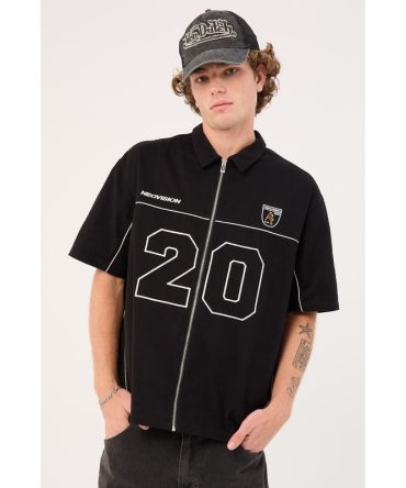 Neovision Track Day Oversize Zip Through Shirt Black