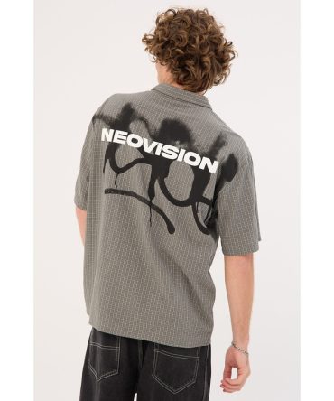Neovision Vandal Oversize Short Sleeve Shirt Khaki/Black/White Check