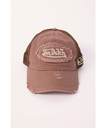 Von Dutch Contrast Stitch Trucker Brown