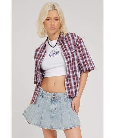 Worship Worship Pleat Low Rise Mini Vintage Rage Blue