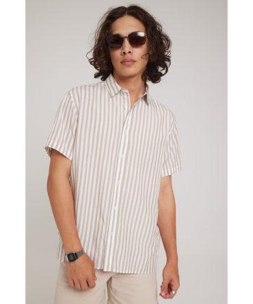 Academy Brand Stevens Stripe SS Shirt Brown Sugar
