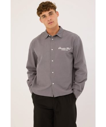 Common Need Elysian Boxy Long Sleeve Shirt Stone Blue