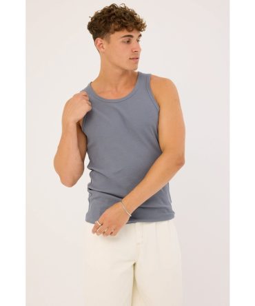 Common Need Scoop Neck Singlet Blue