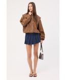 Neovision Nova Double Pleat Skort Burgundy Check
