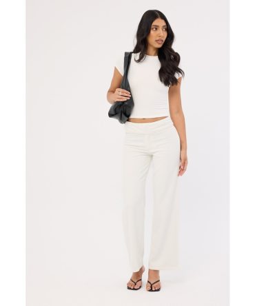 Luck & Trouble Marcia Mid Rise Pant White