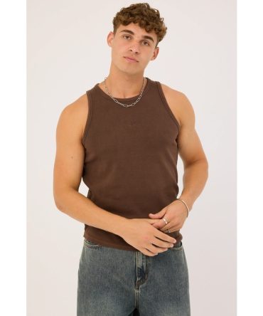 Neovision Restricted Singlet Tank Washed Coffee