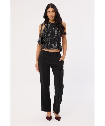 Perfect Stranger Nylah Low Rise Pintuck Pant Black