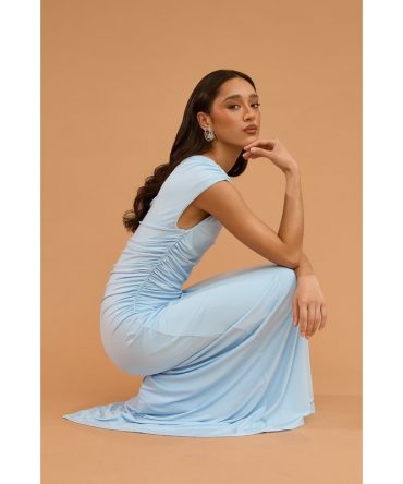 Perfect Stranger Roselle One Shoulder Maxi Dress Blue