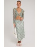 Luck & Trouble Vintage Check Midi Skirt Check Print