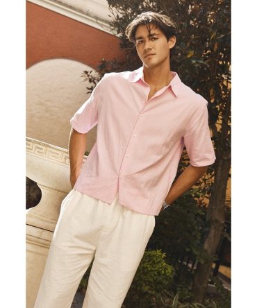 Common Need Pathfinder Cropped Boxy Shirt Pink Stripe