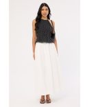 Luck & Trouble Katia Ruched Asymmetrical Mini Skirt Cream
