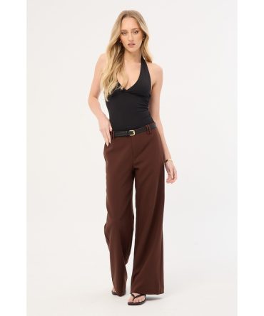 Perfect Stranger Luella Mid Rise Wide Leg Pant Brown