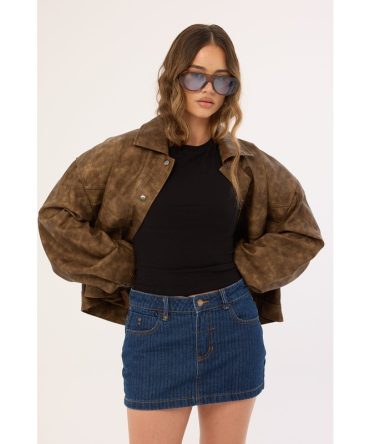 Thrills Carmen Skirt Rib Rinsed Ink