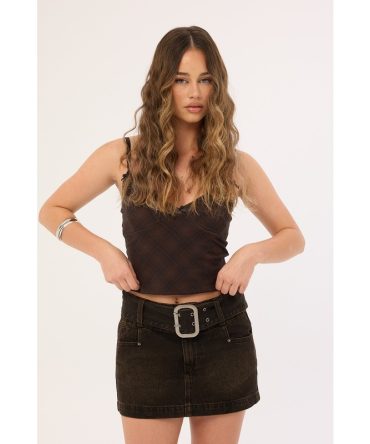 Worship Misbehave Micro Skirt Burnt Black