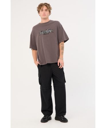 Worship Smoko Zip Off Cargo Pant Washed Black