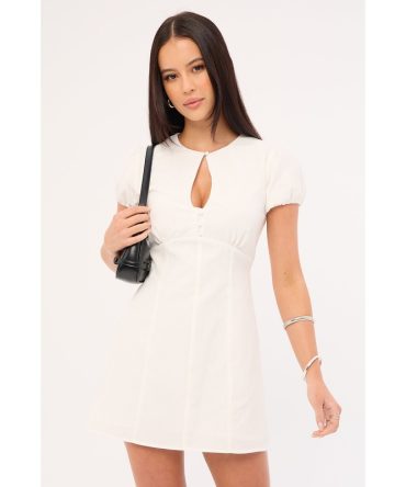 Perfect Stranger Aurora Keyhole Mini Dress White