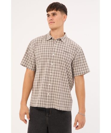Thrills Adorned Check Short Sleeve Shirt Java