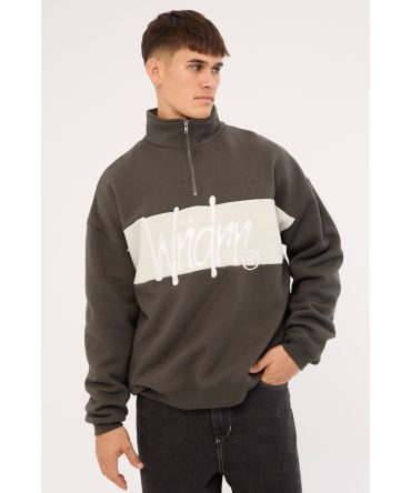Wndrr Starter Panel 1/4 Zip Sweat Ink