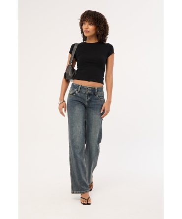 Worship Crux Low Rider Jean Blasted Blue