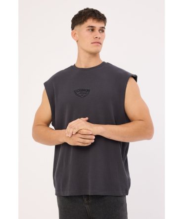 Common Need Refine Waffle Muscle Tank Asphalt