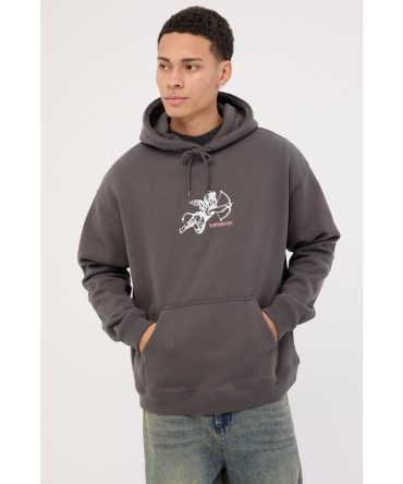 Worship Cherub Pull Over Hood Worn Black