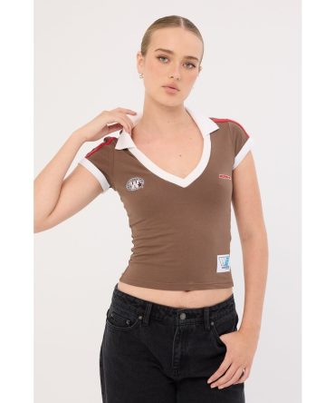 Worship Football Baby Polo Brown/Red