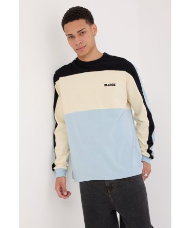 Xlarge Italic Panel LS Tee Fog