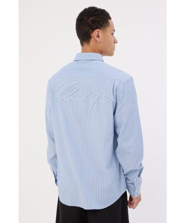 Xlarge Patch Stripe LS Shirt Blue