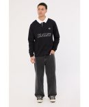 Xlarge Folded Crown Bull Denim Jean Double Dye Black