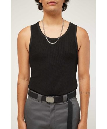 Common Need Waffle Singlet Black